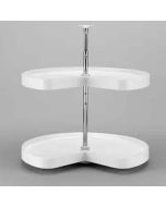 28" Polymer Kidney Shaped Lazy Susan, White Turntable 2-Shelf Set  Tampa - Amazon Homes Global