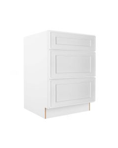 Craftsman White Shaker 3 Drawer Base Cabinet 24" Tampa - Amazon Homes Global