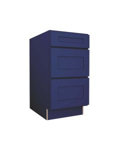 Navy Blue Shaker Three Drawer Base Cabinet 18" Tampa - Amazon Homes Global