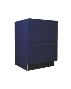 Navy Blue Shaker Two Drawer Base Cabinet 24" Tampa - Amazon Homes Global