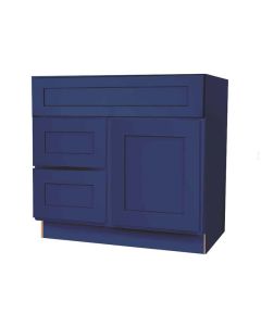 Navy Blue Shaker Vanity Sink Base Drawer Left Cabinet 30"W Tampa - Amazon Homes Global