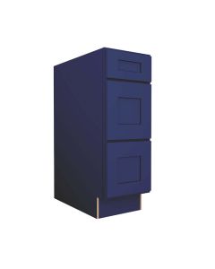 Navy Blue Shaker Vanity Three Drawer Base Cabinet 12"W Tampa - Amazon Homes Global