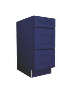 Navy Blue Shaker Vanity Three Drawer Base Cabinet 15"W Tampa - Amazon Homes Global