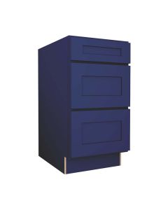 Navy Blue Shaker Vanity Three Drawer Base Cabinet 18"W Tampa - Amazon Homes Global