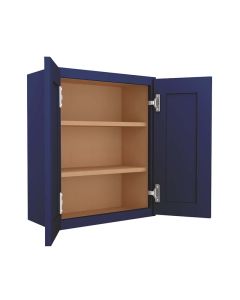 Navy Blue Shaker Wall Cabinet 24"W x 30"H Tampa - Amazon Homes Global