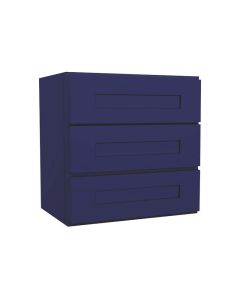 Navy Blue Shaker Three drawer wall cabinet 18"W Tampa - Amazon Homes Global