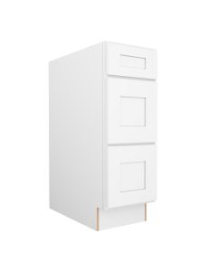 Summit Shaker White Three Drawer Base Cabinet 12" Tampa - Amazon Homes Global