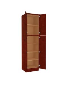 Charleston Cherry Utility Cabinet 24"W x 96"H Tampa - Amazon Homes Global