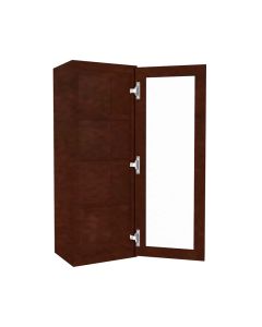 Wall Mullion Glass Door Cabinet with Finished Interior 15" x 42" Tampa - Amazon Homes Global