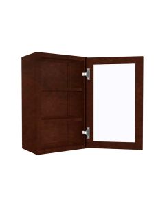 Wall Mullion Glass Door Cabinet with Finished Interior 18" x 30" Tampa - Amazon Homes Global