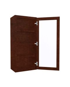 Wall Mullion Glass Door Cabinet with Finished Interior 18" x 42" Tampa - Amazon Homes Global