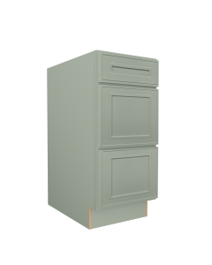 Craftsman Lily Green Shaker 3 Drawer Base Cabinet 12" Tampa - Amazon Homes Global