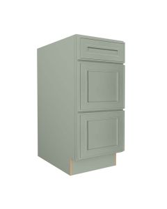 Craftsman Lily Green Shaker Drawer Base Cabinet 15" Tampa - Amazon Homes Global