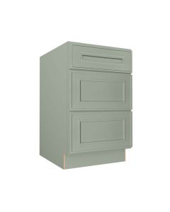 Craftsman Lily Green Shaker Drawer Base Cabinet 21" Tampa - Amazon Homes Global