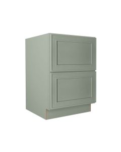 Craftsman Lily Green Shaker 2 Drawer Base Cabinet 24" Tampa - Amazon Homes Global