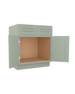 Craftsman Lily Green Shaker Vanity Sink Base Cabinet 30" Tampa - Amazon Homes Global