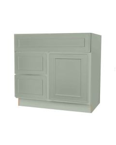 Craftsman Lily Green Shaker Vanity Sink Base Drawer Left Cabinet 30" Tampa - Amazon Homes Global