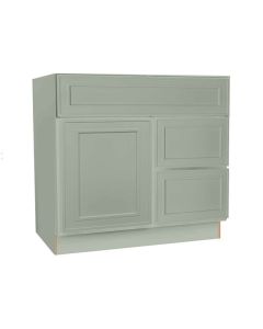 Craftsman Lily Green Shaker Vanity Sink Base Drawer Right Cabinet 30" Tampa - Amazon Homes Global