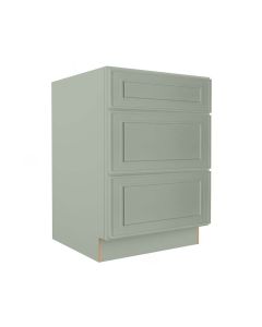 Craftsman Lily Green Shaker Vanity Drawer Base Cabinet 24" Tampa - Amazon Homes Global