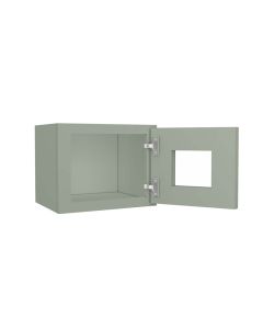 Craftsman Lily Green Shaker Wall Glass Door Cabinet with Finished Interior 15" x 12" Tampa - Amazon Homes Global