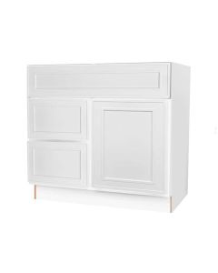 Craftsman White Shaker Vanity Sink Base Drawer Left Cabinet 30" Tampa - Amazon Homes Global