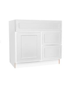 Craftsman White Shaker Vanity Sink Base Drawer Right Cabinet 30" Tampa - Amazon Homes Global