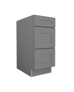 Grey Shaker Elite Three Drawer Base Cabinet 15" Tampa - Amazon Homes Global