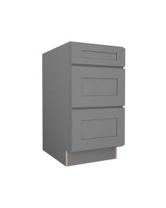 Grey Shaker Elite Three Drawer Base Cabinet 18" Tampa - Amazon Homes Global