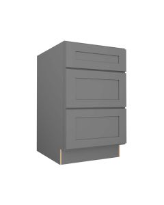 Grey Shaker Elite Three Drawer Base Cabinet 21" Tampa - Amazon Homes Global