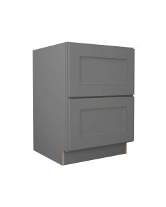 Grey Shaker Elite Two Drawer Base Cabinet 24" Tampa - Amazon Homes Global