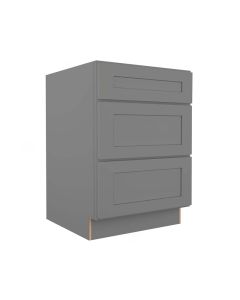 Grey Shaker Elite Three Drawer Base Cabinet 24" Tampa - Amazon Homes Global