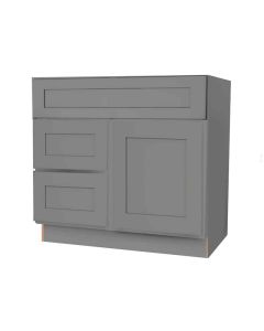 Grey Shaker Elite Vanity Sink Base Drawer Left Cabinet 30"W Tampa - Amazon Homes Global