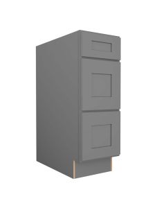 Grey Shaker Elite Vanity Three Drawer Base Cabinet 12"W Tampa - Amazon Homes Global