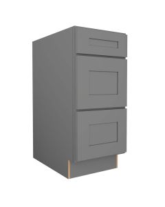 Grey Shaker Elite Vanity Three Drawer Base Cabinet 15"W Tampa - Amazon Homes Global