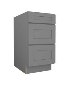 Grey Shaker Elite Vanity Three Drawer Base Cabinet 18"W Tampa - Amazon Homes Global