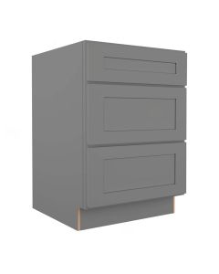 Grey Shaker Elite Vanity Three Drawer Base Cabinet 24"W Tampa - Amazon Homes Global