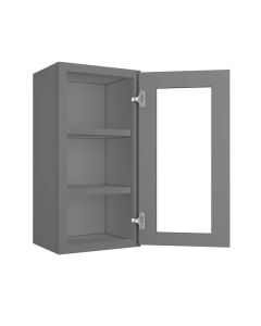 Grey Shaker Elite Wall Open Frame Glass Door Cabinet  15"W x 30"H Tampa - Amazon Homes Global