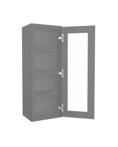 Grey Shaker Elite Wall Open Frame Glass Door Cabinet  15"W x 42"H Tampa - Amazon Homes Global