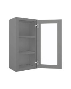 Grey Shaker Elite Wall Open Frame Glass Door Cabinet  18"W x 30"H Tampa - Amazon Homes Global