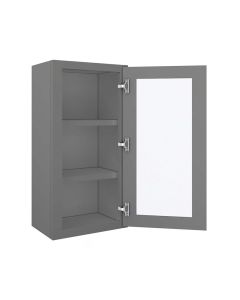 Grey Shaker Elite Wall Open Frame Glass Door Cabinet  18"W x 36"H Tampa - Amazon Homes Global