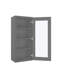 Grey Shaker Elite Wall Open Frame Glass Door Cabinet  18"W x 42"H Tampa - Amazon Homes Global