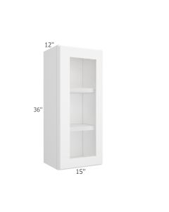 Colorado Shaker White Wall Open Frame Glass Door Cabinet 15"W x 36"H Tampa - Amazon Homes Global