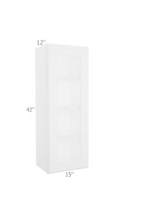 Colorado Shaker White Wall Open Frame Glass Door Cabinet 15"W x 42"H Tampa - Amazon Homes Global