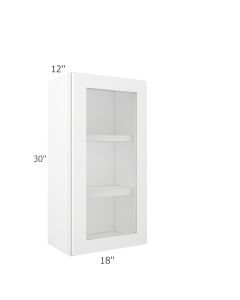 Colorado Shaker White Wall Open Frame Glass Door Cabinet 18"W x 30"H Tampa - Amazon Homes Global