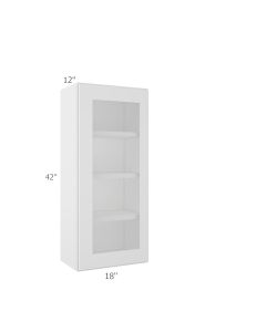 Colorado Shaker White Wall Open Frame Glass Door Cabinet 18"W x 42"H Tampa - Amazon Homes Global