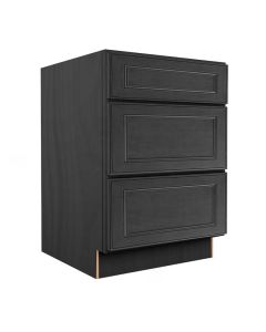 York Driftwood Grey Three Drawer Base Cabinet 24" Tampa - Amazon Homes Global